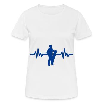 Heartbeat Snowboard - Sports d’hiver Piste de neige - T-shirt respirant Femme - blanc - Devant - AI Model Female 172 dark (172cm)
