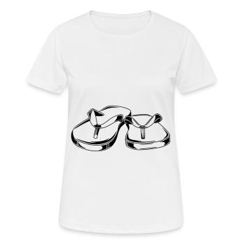flip flops trail icon - Women's Breathable T-Shirt - white - Front - AI Model Female 172 dark (172cm)