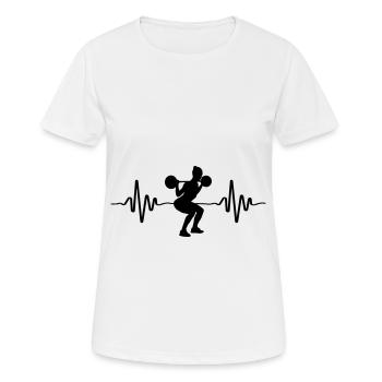 fitness girl squats puls - Frauen T-Shirt atmungsaktiv - Weiß - Vorne - AI Model Female 172 dark (172cm)