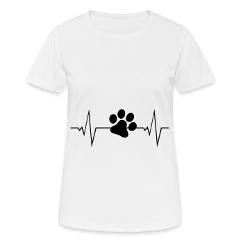 dog paw symbol pulse paw dog - Women's Breathable T-Shirt - white - Front - AI Model Female 172 dark (172cm)
