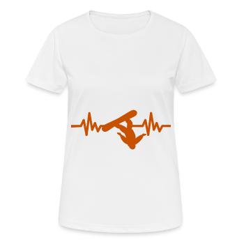 Heartbeat Snowboard - Sports d’hiver Piste de neige - T-shirt respirant Femme - blanc - Devant - AI Model Female 172 dark (172cm)