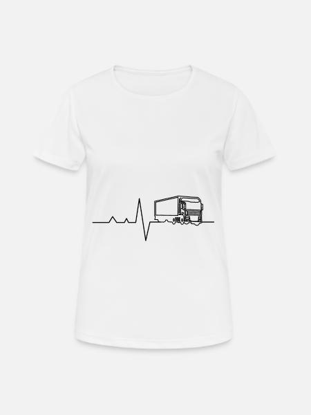 Truck driver truck lorry heartbeat - Women's Breathable T-Shirt - white