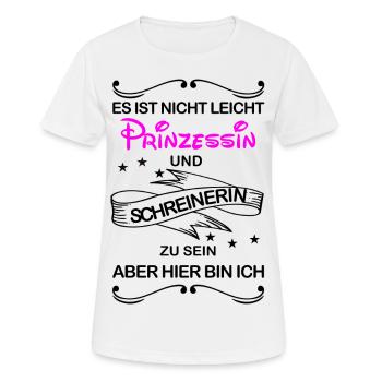 Gleichzeitig Prinzessin und Schreinerin - Frauen T-Shirt atmungsaktiv - Weiß - Vorne - AI Model Female 172 dark (172cm)
