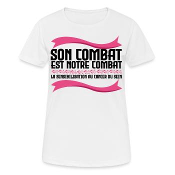 His fight is our fight - Cancer - Women's Breathable T-Shirt - white - Front - AI Model Female 172 dark (172cm)