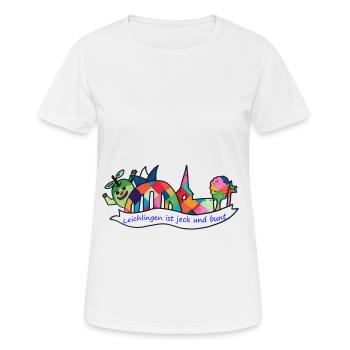 skyline leichlingen jeck und bunt - Frauen T-Shirt atmungsaktiv - Weiß - Vorne - AI Model Female 172 dark (172cm)