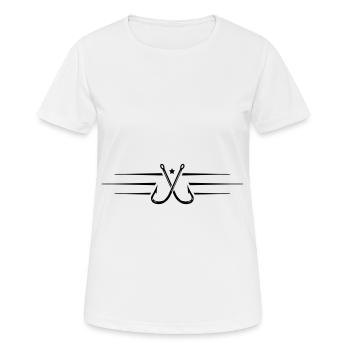 angelhaken symbol linie - Frauen T-Shirt atmungsaktiv - Weiß - Vorne - AI Model Female 172 dark (172cm)