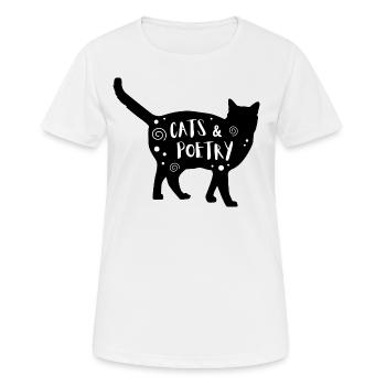 Katzen & Poesie - Frauen T-Shirt atmungsaktiv - Weiß - Vorne - AI Model Female 172 dark (172cm)