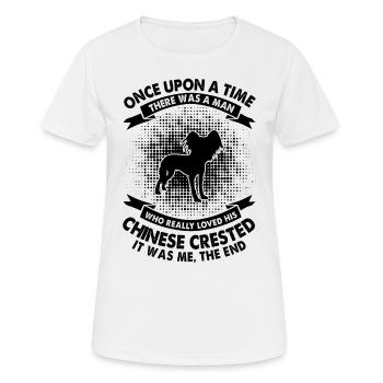 Once - Chinese Crested - Women's Breathable T-Shirt - white - Front - AI Model Female 172 dark (172cm)