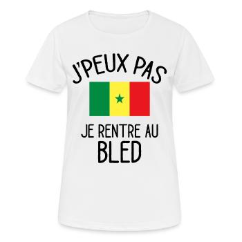 J'Peux Pas Sénégal Humour Idée Cadeau Sénégalais - T-shirt respirant Femme - blanc - Devant - AI Model Female 172 dark (172cm)