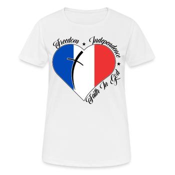 Freiheit Glaube An Gott - Frankreich - Frauen T-Shirt atmungsaktiv - Weiß - Vorne - AI Model Female 172 dark (172cm)