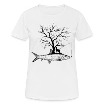 Graphic Tree - Fish Bone Fish - Women's Breathable T-Shirt - white - Front - AI Model Female 172 dark (172cm)