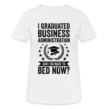 J’ai étudié l’administration des affaires - T-shirt respirant Femme - blanc - Devant - AI Model Female 172 dark (172cm)
