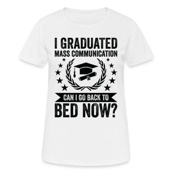 I Diplômé en communication de masse - T-shirt respirant Femme - blanc - Devant - AI Model Female 172 dark (172cm)