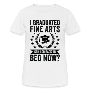 J’ai obtenu mon diplôme en arts visuels - T-shirt respirant Femme - blanc - Devant - AI Model Female 172 dark (172cm)