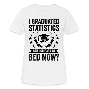 I have completed statistics - Women's Breathable T-Shirt - white - Front - AI Model Female 172 dark (172cm)