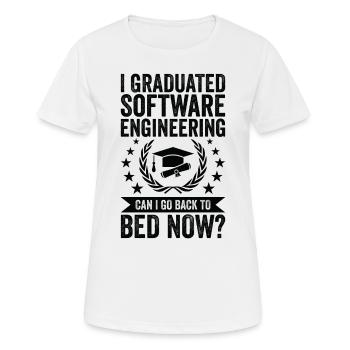 Ich Habe Software Engineering Abgeschlossen - Frauen T-Shirt atmungsaktiv - Weiß - Vorne - AI Model Female 172 dark (172cm)
