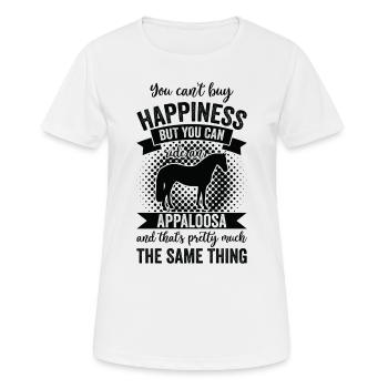 Reiten - Appaloosa -Pferd - Frauen T-Shirt atmungsaktiv - Weiß - Vorne - AI Model Female 172 dark (172cm)