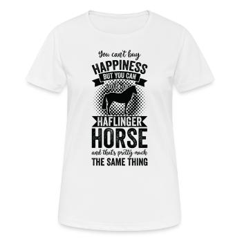 Équitation - Haflinger Horse - T-shirt respirant Femme - blanc - Devant - AI Model Female 172 dark (172cm)