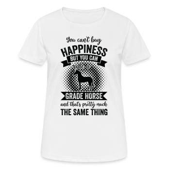 Équitation - Grade Horse - T-shirt respirant Femme - blanc - Devant - AI Model Female 172 dark (172cm)