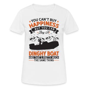 You can't buy happiness, but Dinghy Boat - Women's Breathable T-Shirt - white - Front - AI Model Female 172 dark (172cm)
