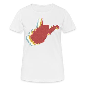État des États-Unis - Carte vintage Virginie-Occidentale - T-shirt respirant Femme - blanc - Devant - AI Model Female 172 dark (172cm)