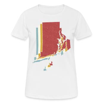 État américain - Carte vintage Rhode Island - T-shirt respirant Femme - blanc - Devant - AI Model Female 172 dark (172cm)