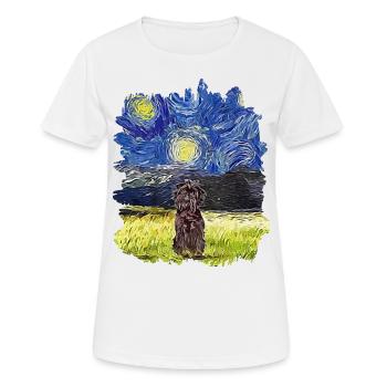 Nuit étoilée - Affenpinscher - T-shirt respirant Femme - blanc - Devant - AI Model Female 172 dark (172cm)