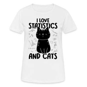I love cats - Statistics - Women's Breathable T-Shirt - white - Front - AI Model Female 172 dark (172cm)