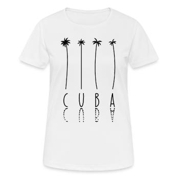 Palm Holiday - Island Cuba - Women's Breathable T-Shirt - white - Front - AI Model Female 172 dark (172cm)