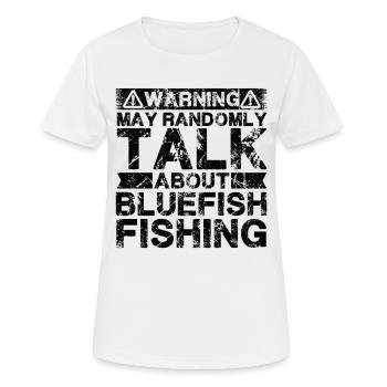 Angeln - Bluefish -Fisch - Frauen T-Shirt atmungsaktiv - Weiß - Vorne - AI Model Female 172 dark (172cm)