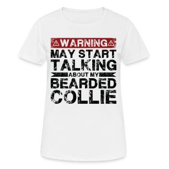 En parlant de Bearded Collie - T-shirt respirant Femme - blanc - Devant - AI Model Female 172 dark (172cm)