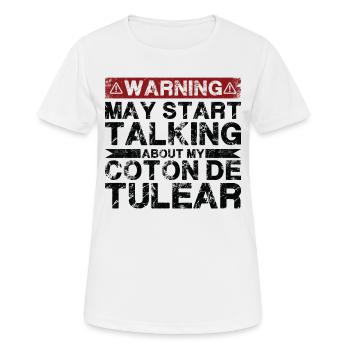 En parlant de Coton De Tulear - T-shirt respirant Femme - blanc - Devant - AI Model Female 172 dark (172cm)