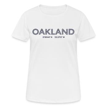 Coordonnées de la ville des États-Unis - Oakland - T-shirt respirant Femme - blanc - Devant - AI Model Female 172 dark (172cm)
