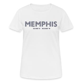 USA Stadt Koordinaten - Memphis - Frauen T-Shirt atmungsaktiv - Weiß - Vorne - AI Model Female 172 dark (172cm)