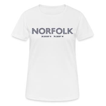 USA Stadt Koordinaten - Norfolk - Frauen T-Shirt atmungsaktiv - Weiß - Vorne - AI Model Female 172 dark (172cm)