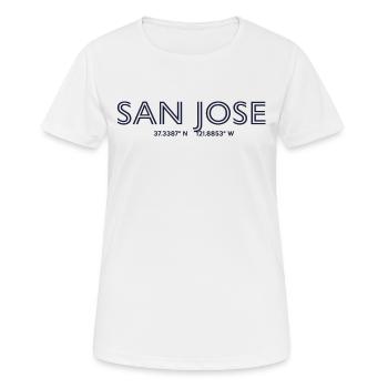 USA Stadt Koordinaten - San Jose - Frauen T-Shirt atmungsaktiv - Weiß - Vorne - AI Model Female 172 dark (172cm)