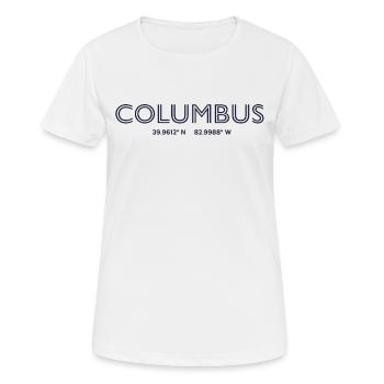 Coordonnées de la ville des États-Unis - Columbus - T-shirt respirant Femme - blanc - Devant - AI Model Female 172 dark (172cm)