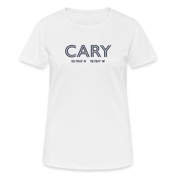 USA City Coordinates - Cary - Women's Breathable T-Shirt - white - Front - AI Model Female 172 dark (172cm)