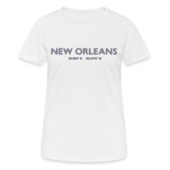 USA Stadt Koordinaten - New Orleans - Frauen T-Shirt atmungsaktiv - Weiß - Vorne - AI Model Female 172 dark (172cm)
