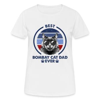 Cat Dad - Bombay Katze - T-shirt respirant Femme - blanc - Devant - AI Model Female 172 dark (172cm)