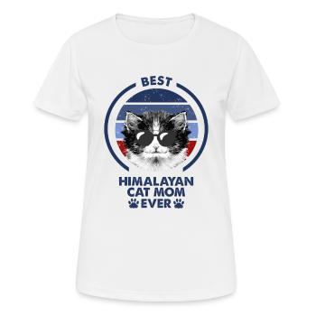Cat Mama - Chat de l’Himalaya - T-shirt respirant Femme - blanc - Devant - AI Model Female 172 dark (172cm)