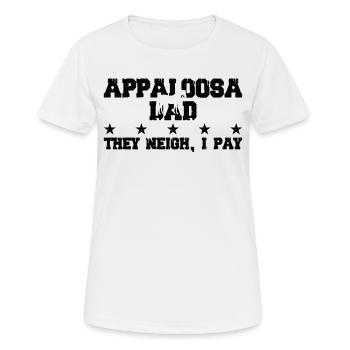 Pferdedad - Appaloosa - Frauen T-Shirt atmungsaktiv - Weiß - Vorne - AI Model Female 172 dark (172cm)