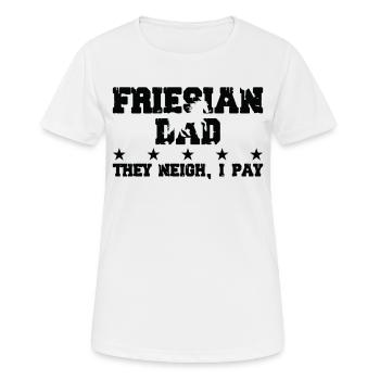 Pferdedad - Frison - T-shirt respirant Femme - blanc - Devant - AI Model Female 172 dark (172cm)