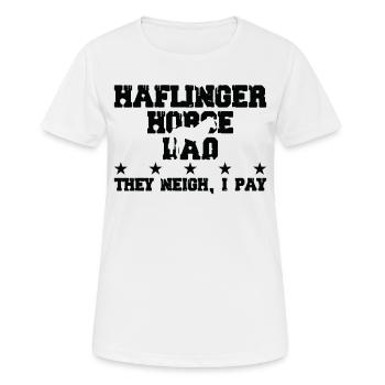 Père du cheval - Cheval Haflinger - T-shirt respirant Femme - blanc - Devant - AI Model Female 172 dark (172cm)