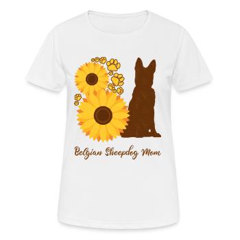 Sunflower Mom - Belgischer Schäferhund - Frauen T-Shirt atmungsaktiv - Weiß - Vorne - AI Model Female 172 dark (172cm)