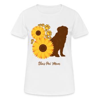 Sonnenblumenmutter - Shar-Pei - Frauen T-Shirt atmungsaktiv - Weiß - Vorne - AI Model Female 172 dark (172cm)