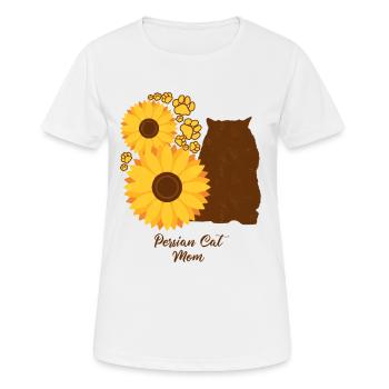 Sonnenblumenmutter - Perserkatze - Frauen T-Shirt atmungsaktiv - Weiß - Vorne - AI Model Female 172 dark (172cm)