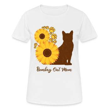 Mère Tournesol - Bombay Cat - T-shirt respirant Femme - blanc - Devant - AI Model Female 172 dark (172cm)