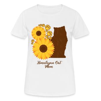 Sonnenblumenmutter - Himalaya-Katze - Frauen T-Shirt atmungsaktiv - Weiß - Vorne - AI Model Female 172 dark (172cm)