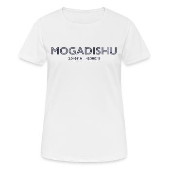 Coordonnées de la ville de Somalie - Mogadiscio - T-shirt respirant Femme - blanc - Devant - AI Model Female 172 dark (172cm)